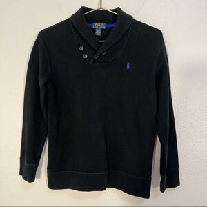 Polo By Ralph Lauren Cotton Black Shawl Long Sleeve Sweater Kids M ( 10-12 )